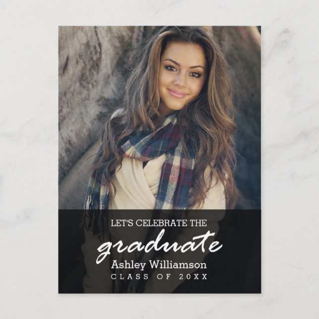 Invitation Carte Postale Fêter la fête de la graduation photo (Devant)