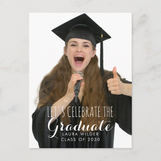 Invitation Carte Postale Fêter la fête de la graduation photo (Devant)