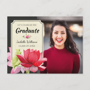 Invitation Carte Postale Fêter l'invitation de la Fête de la graduation pho