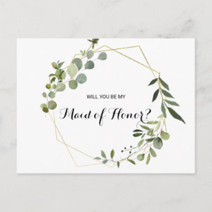 Invitation Carte Postale Feuilles verts tropicaux bonne d'honneur
