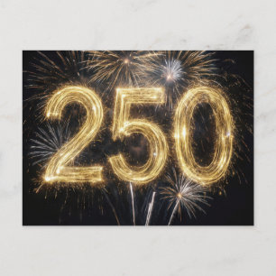 Invitation Carte Postale Feux d'artifice pour le 250e anniversaire de l'Amé