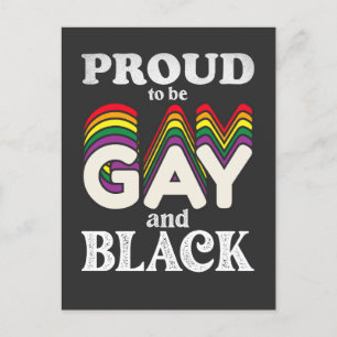 Invitation Carte Postale Fière D'Être Gay Et Noir De Fierté LGBT
