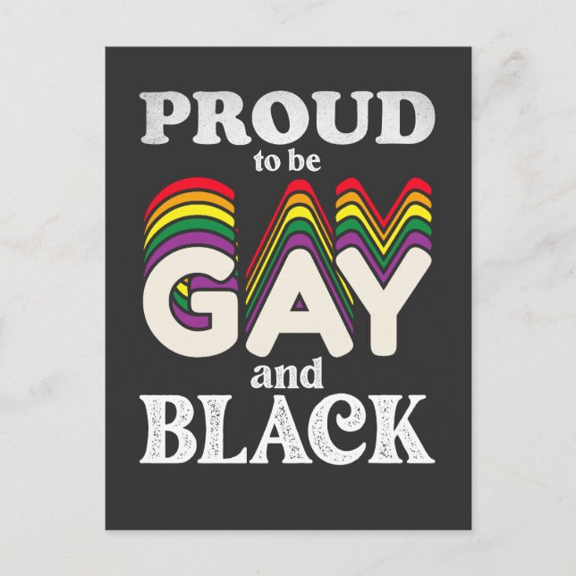 Invitation Carte Postale Fière D'Être Gay Et Noir De Fierté LGBT (Devant)