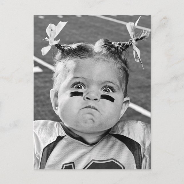 Invitation Carte Postale Fille de football (Devant)