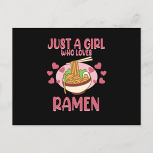 Invitation Carte Postale Fille Qui Aime Ramen Anime Kawaii Ramen Noodles Gr