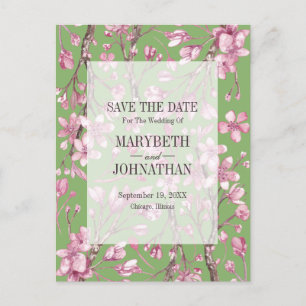Invitation Carte Postale Fleur de Fleur de Fleur de Cerise Rose Enregistrer