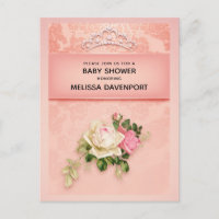 Fleur rose avec Baby shower élégant Diamond Tiara