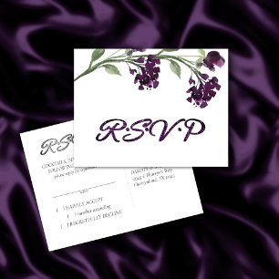 Invitation Carte Postale Fleur sauvage   Fleurs de Bohême violet profond RS
