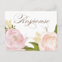 Fleurs d'aquarelle romantique RSVP Postcard II