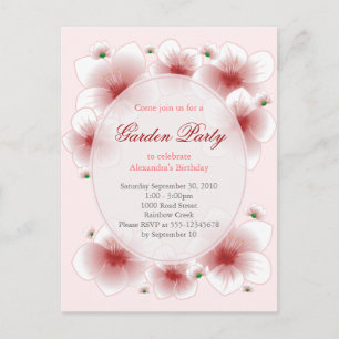 Invitation Carte Postale Fleurs de fleurs rouges Fête d'anniversaire romant