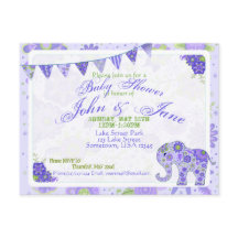 Fleurs d'éléphant baby shower violet