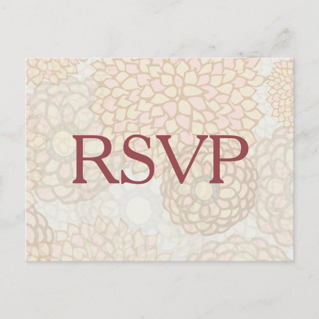 Invitation Carte Postale Fleurs pastel RSVP (Devant)