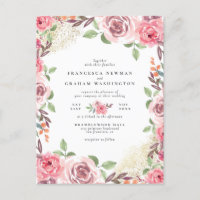 Fleurs roses et Mariage botanique de poussière dor
