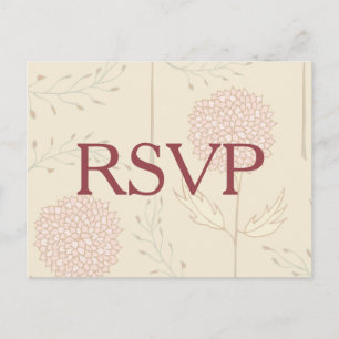 Invitation Carte Postale Fleurs rouges RSVP