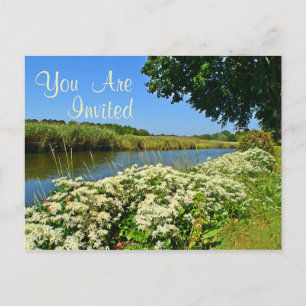 Invitation Carte Postale Fleurs Sur L'Invitation De La Rivière