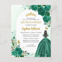 Floral Emerald Green Princesse Anniversaire Quince