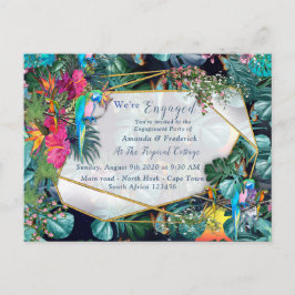 Invitation Carte Postale Flore tropicale Paradis & Oiseaux