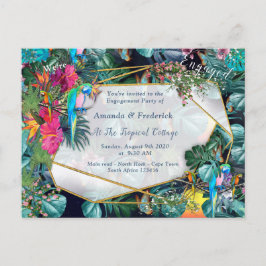 Invitation Carte Postale Flore tropicale Paradis & Oiseaux