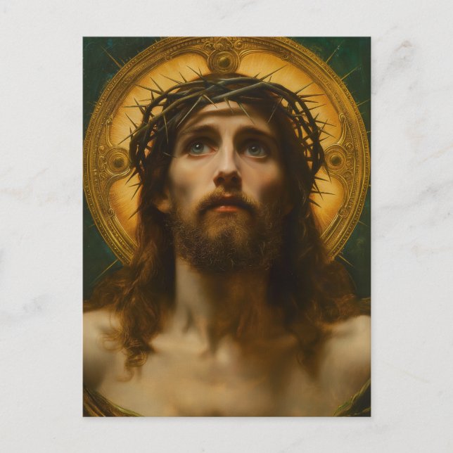 Invitation Carte Postale Foi Espoir Amour | Cadeau Chrétien Jésus Christ (Devant)