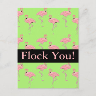 Invitation Carte Postale Frappez votre Flamant rose rose Frappe