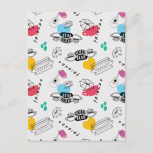 Invitation Carte Postale FRIENDS™  Motif d'icônes
