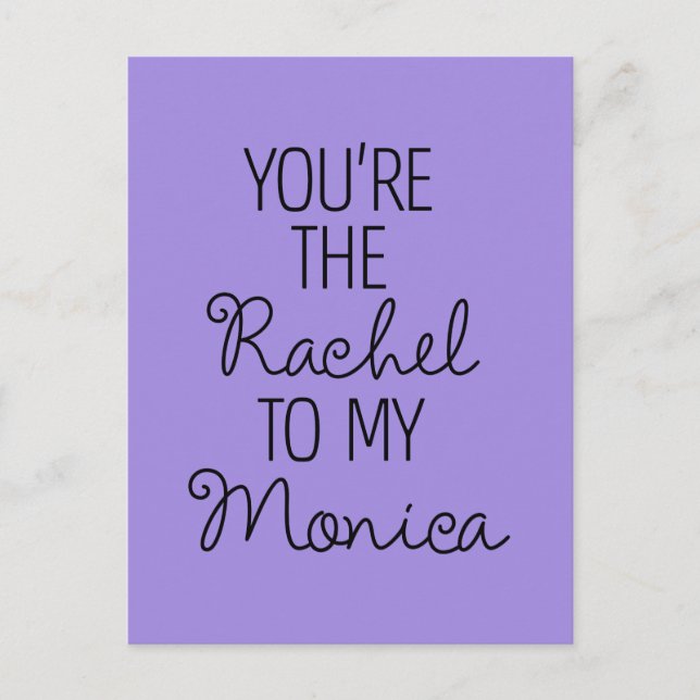 Invitation Carte Postale FRIENDS™| Tu es le Rachel à ma Monica (Devant)