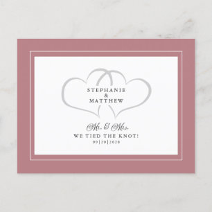 Invitation Carte Postale Fuite en amoureux Nous avons noué le nœud Monsieur