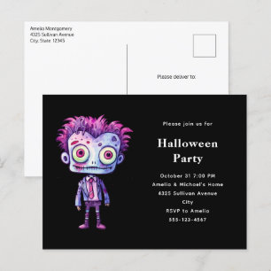 Invitation Carte Postale Funny Frankenstein Monster Halloween Fun