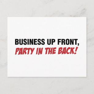 Invitation Carte Postale Funny Mullet Qoute, affaires et fête