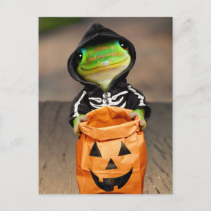 Invitation Carte Postale Gecko Skeleton