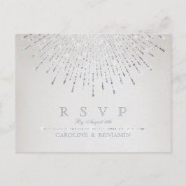 Invitation Carte Postale Glam argent parties scintillant déco mariage vinta