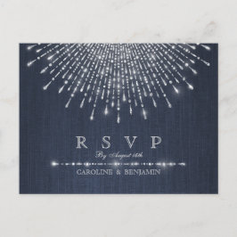 Invitation Carte Postale Glam argent parties scintillant déco mariage vinta