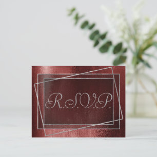 Invitation Carte Postale Glitzy Foil   Henna Crimson Red Faux Parties scint