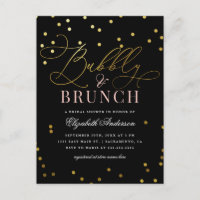 Gold Confetti Bubbly & Brunch Fête des mariées