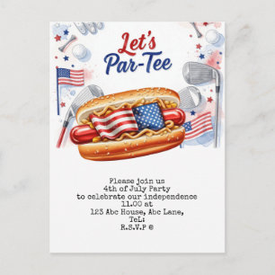Invitation Carte Postale Golf 4 juillet Enregistrez la date Fête de l'Indép