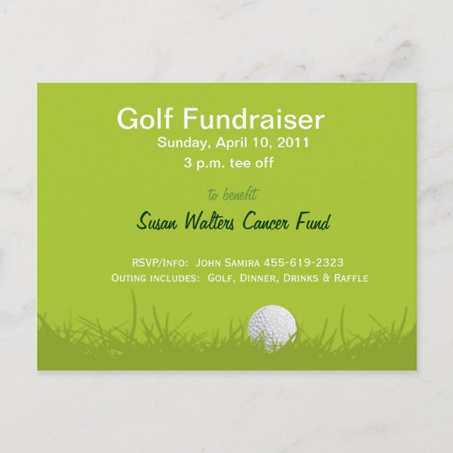 Invitation Carte Postale Golf Ball on Tee (Devant)