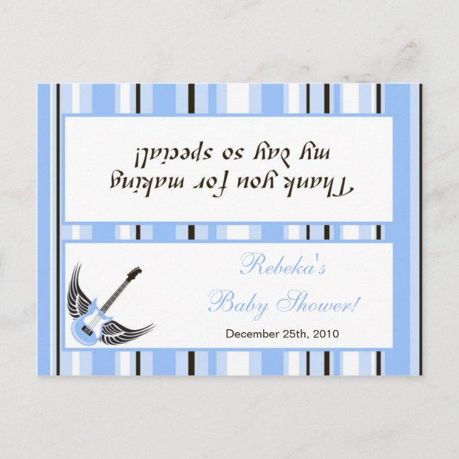 Invitation Carte Postale Goody Sac Topper Boy Blue Punk Rocker Guitare (Devant)