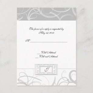 Invitation Carte Postale Grâce : Tourbillons dramatiques en gris et blanc