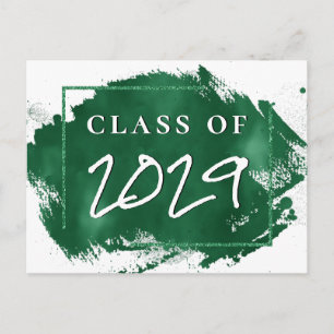 Invitation Carte Postale Grad peint   Green Splatter Brushstroke Party