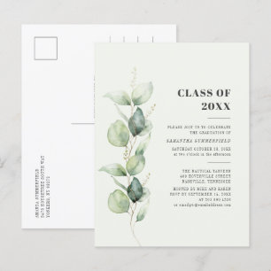 Invitation Carte Postale Graduation 2025 Eucalyptus Grad Party