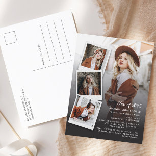 Invitation Carte Postale Graduation 2025 Photo Collage Script Grad Party