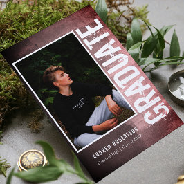 Invitation Carte Postale Graduation de la photo Urban Grunge
