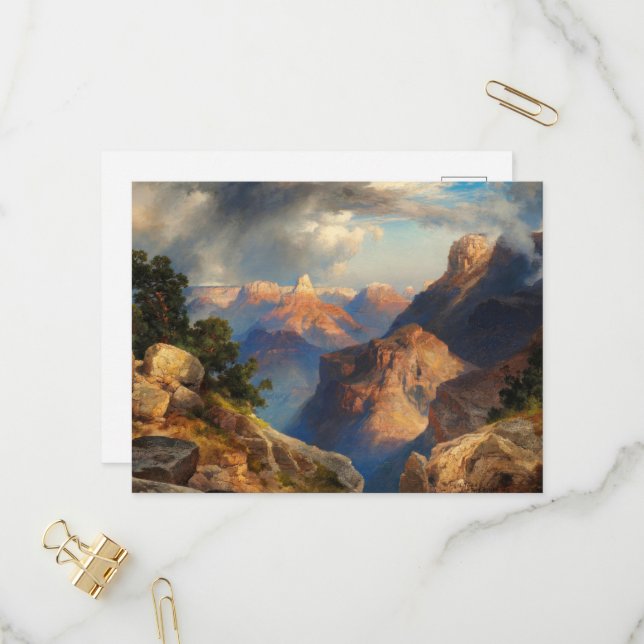 Invitation Carte Postale Grand Canyon, 1912 par Thomas Moran (Devant/Arrière en situation)