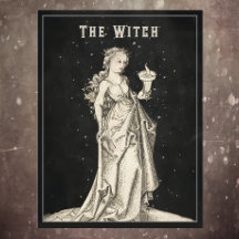 Gravure ancienne de sorcière 