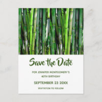 Green Bamboo Stalks Nature Photo - Save the Date