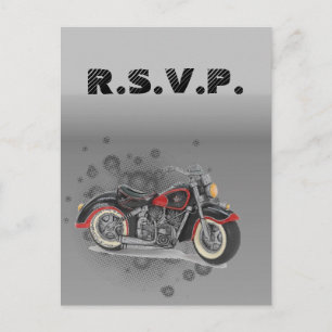 Invitation Carte Postale Gros rustique Motorcyle Biker Mariage rsvp
