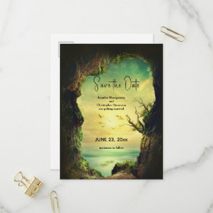 Invitation Carte Postale Grotte surplombant la mer Pittoresque Enregistrer 