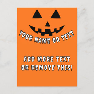 Invitation Carte Postale Halloween Citrouille personnalisé Votre nom et vot