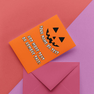 Invitation Carte Postale Halloween Citrouille personnalisé Votre nom et vot