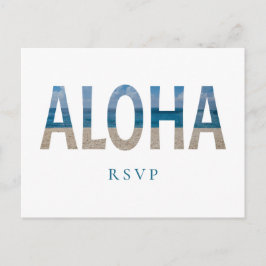 Invitation Carte Postale Hawaii Beach Wedding Aloha Photo RSVP